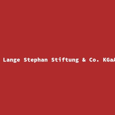 Hersteller: Lange Stephan Stiftung &amp; Co. KGaA